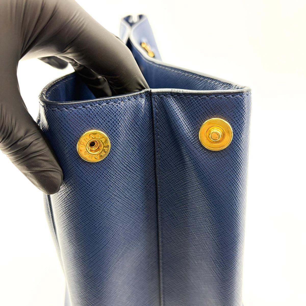 Prada Lux Open Saffiano Leather, Blue, Leather, Tote Bag