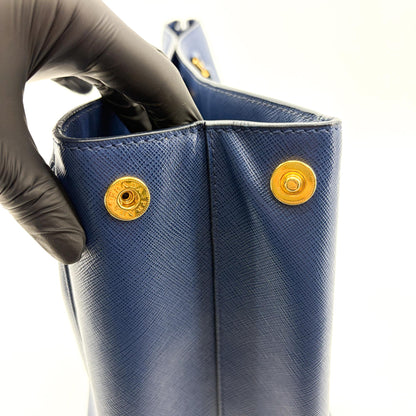 Prada Lux Open Saffiano Leather, Blue, Leather, Tote Bag