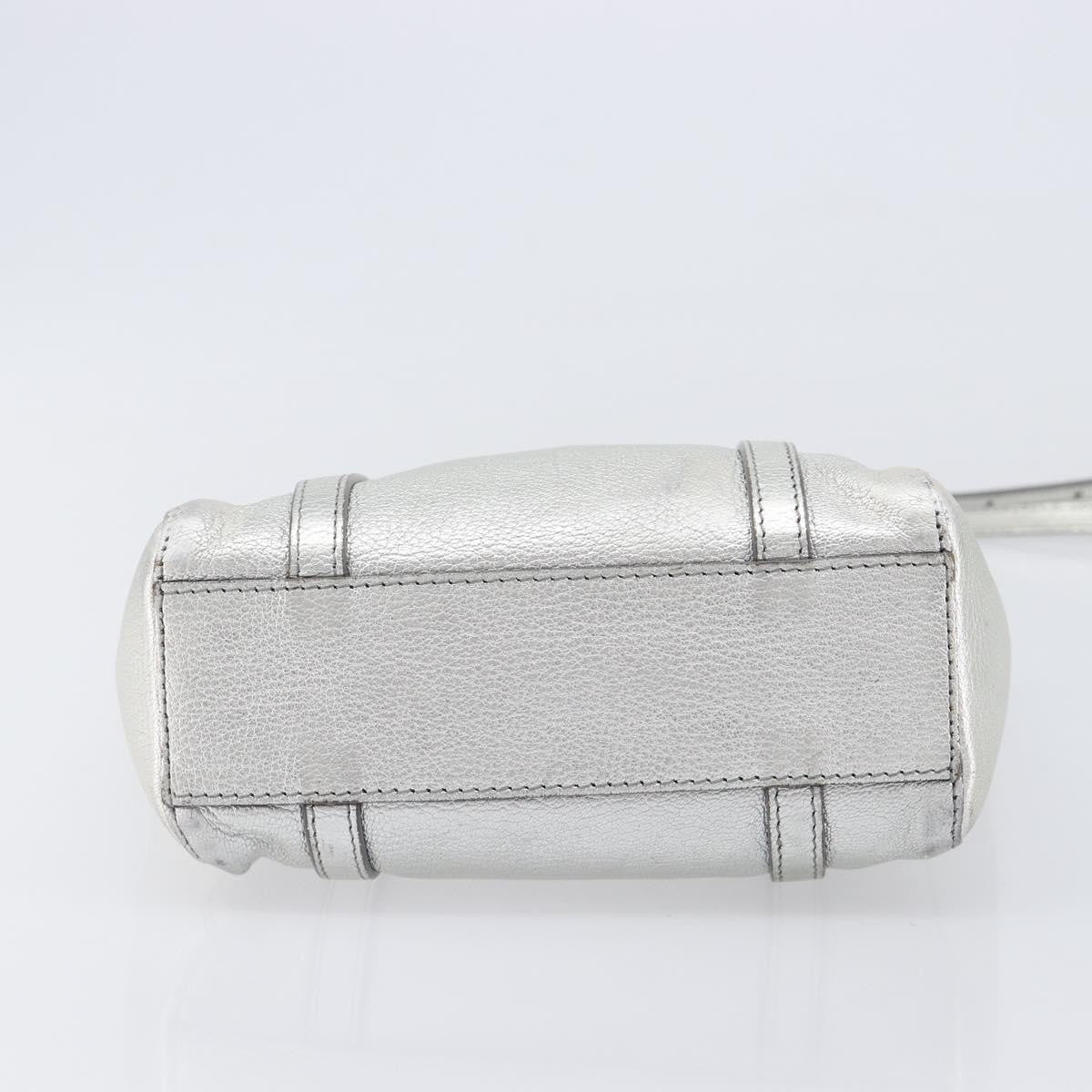 Balenciaga Everyday Glitter Leather, Silver, Leather, Tote Bag