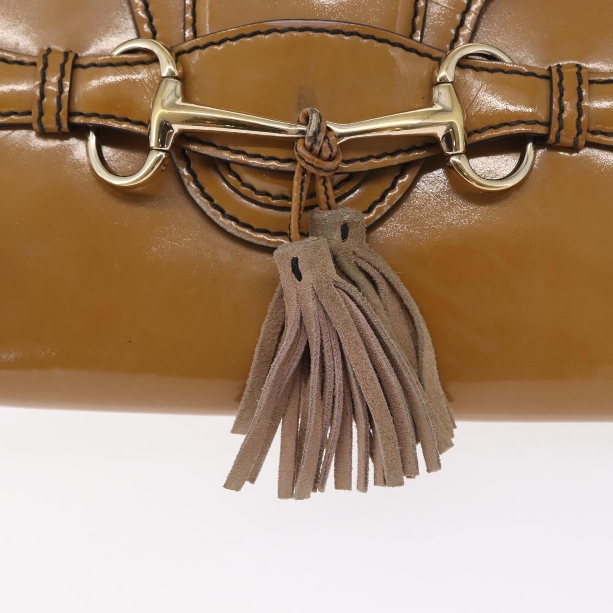 Gucci Emily Chain Flap Patent, Beige, Patent Leather, Shoulder Bag
