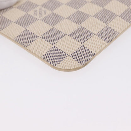 Louis Vuitton Neverfull Pochette Damier, White, Canvas, Clutch