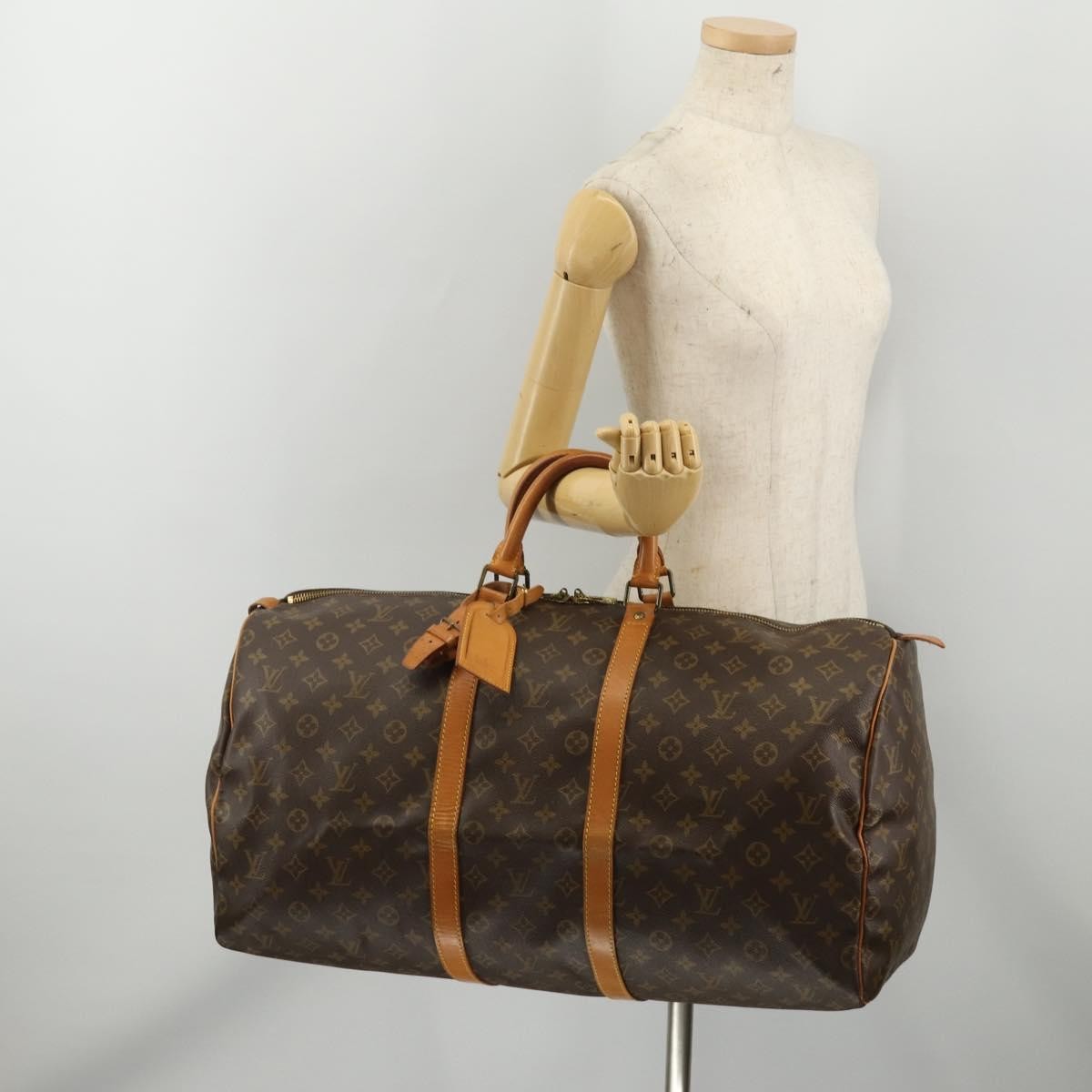 Louis Vuitton Keepall Monogram, Brown, Canvas, Travel Bag