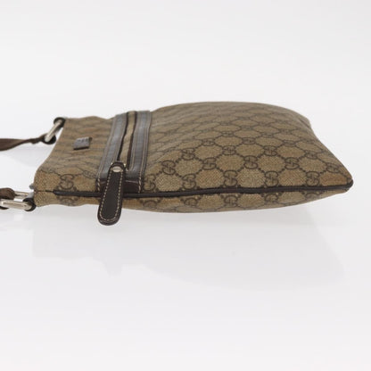 Gucci Flat Messenger GG Coated Canvas, Beige, PVC, Crossbody Bag