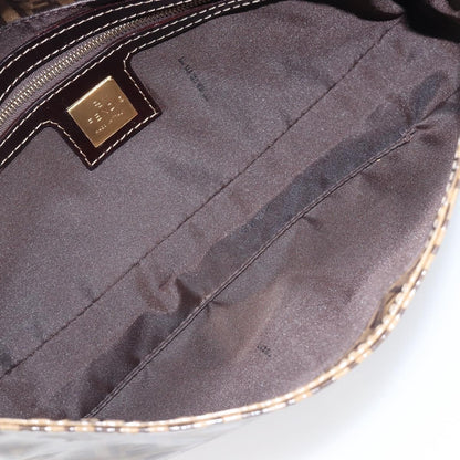 Fendi Mamma Baguette Zucca patent leather, Beige, Canvas, Shoulder Bag