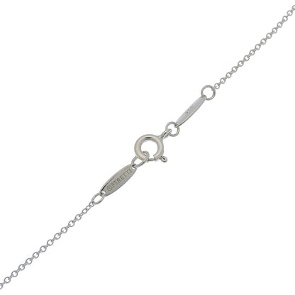 Tiffany & Co. Elsa Peretti Open Heart Pendant Sterling Silver with Pink Sapphire, Silver, Silver, Necklace