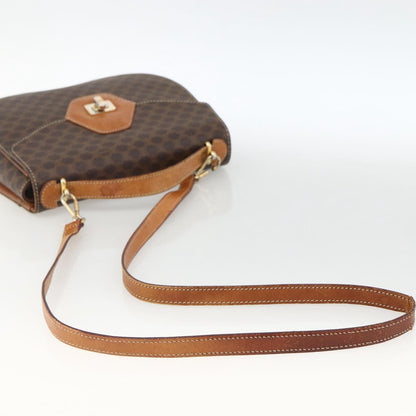 Celine Vintage Macadam Canvas and Leather, Brown, Canvas, Handbag