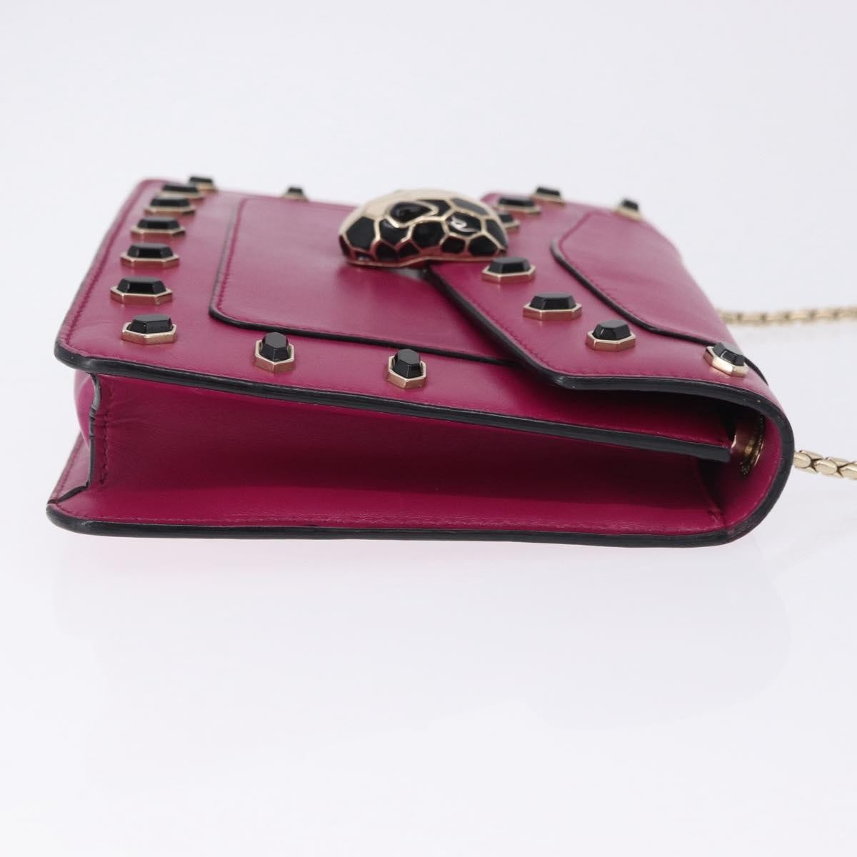 Bvlgari Serpenti Forever Embellished Leather, Pink, Leather, Shoulder Bag