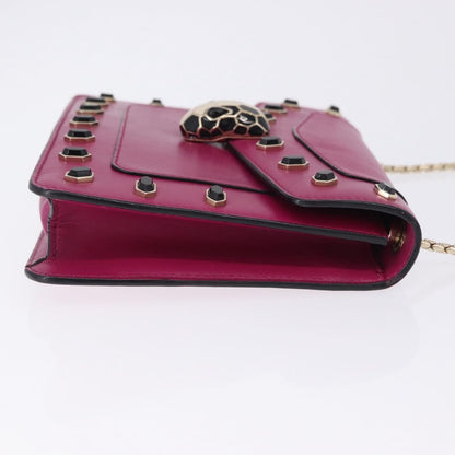 Bvlgari Serpenti Forever Embellished Leather, Pink, Leather, Shoulder Bag