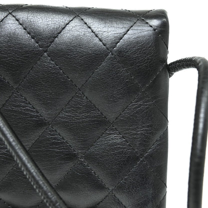 Chanel Cambon Flap Calfskin, Black, Leather, Shoulder Bag