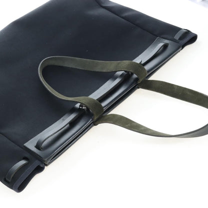 Hermes Herbag Cabas Toile and Leather, Black, Canvas, Tote Bag