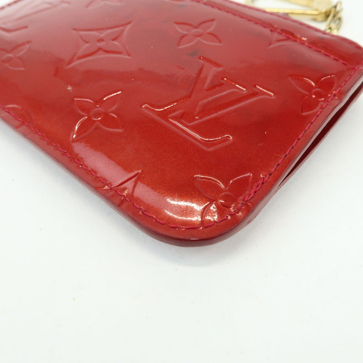 Louis Vuitton Pochette Clés Patent Leather, Red, Patent Leather, Wallet