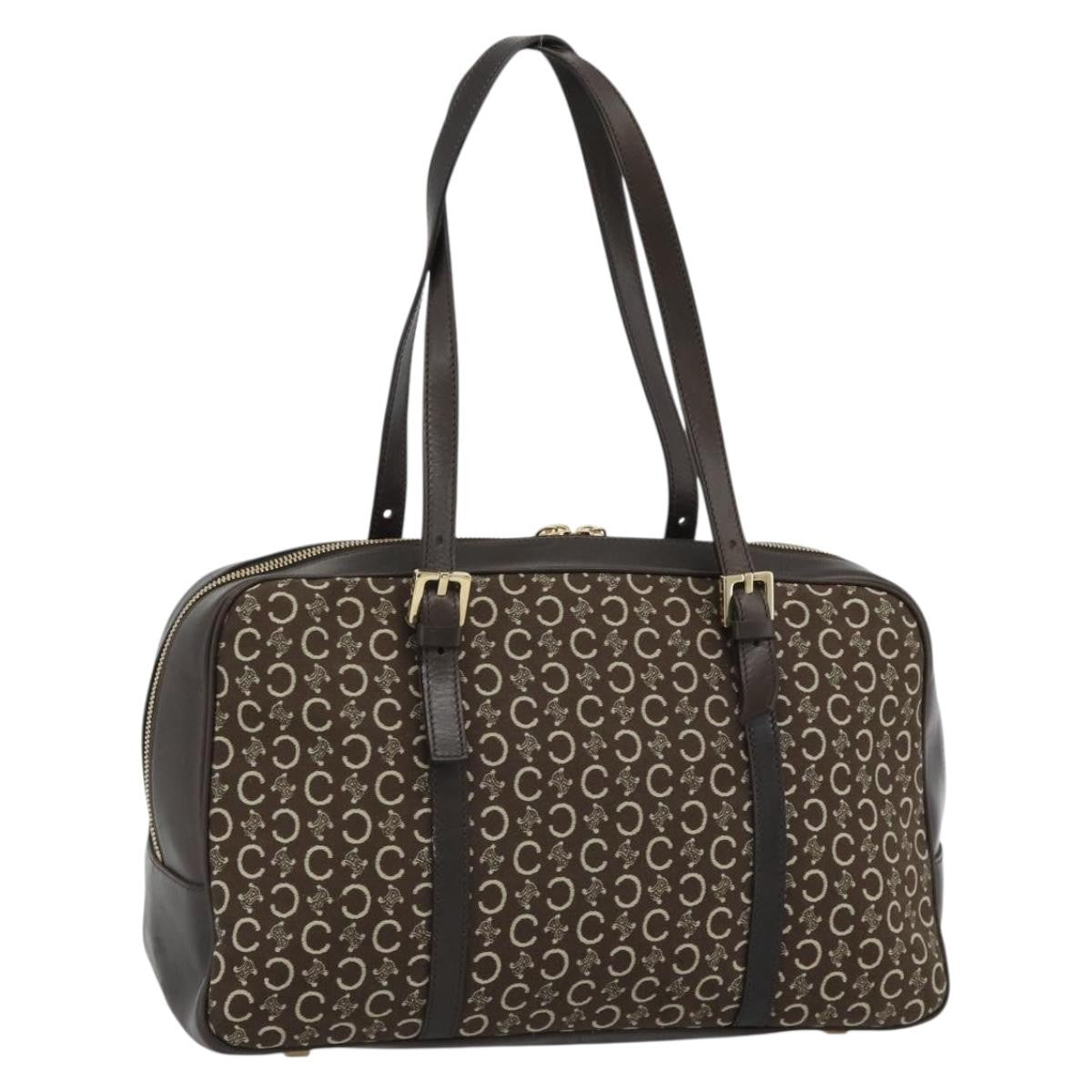 Celine C Macadam Canvas and Leather, Brown, Canvas, Handbag