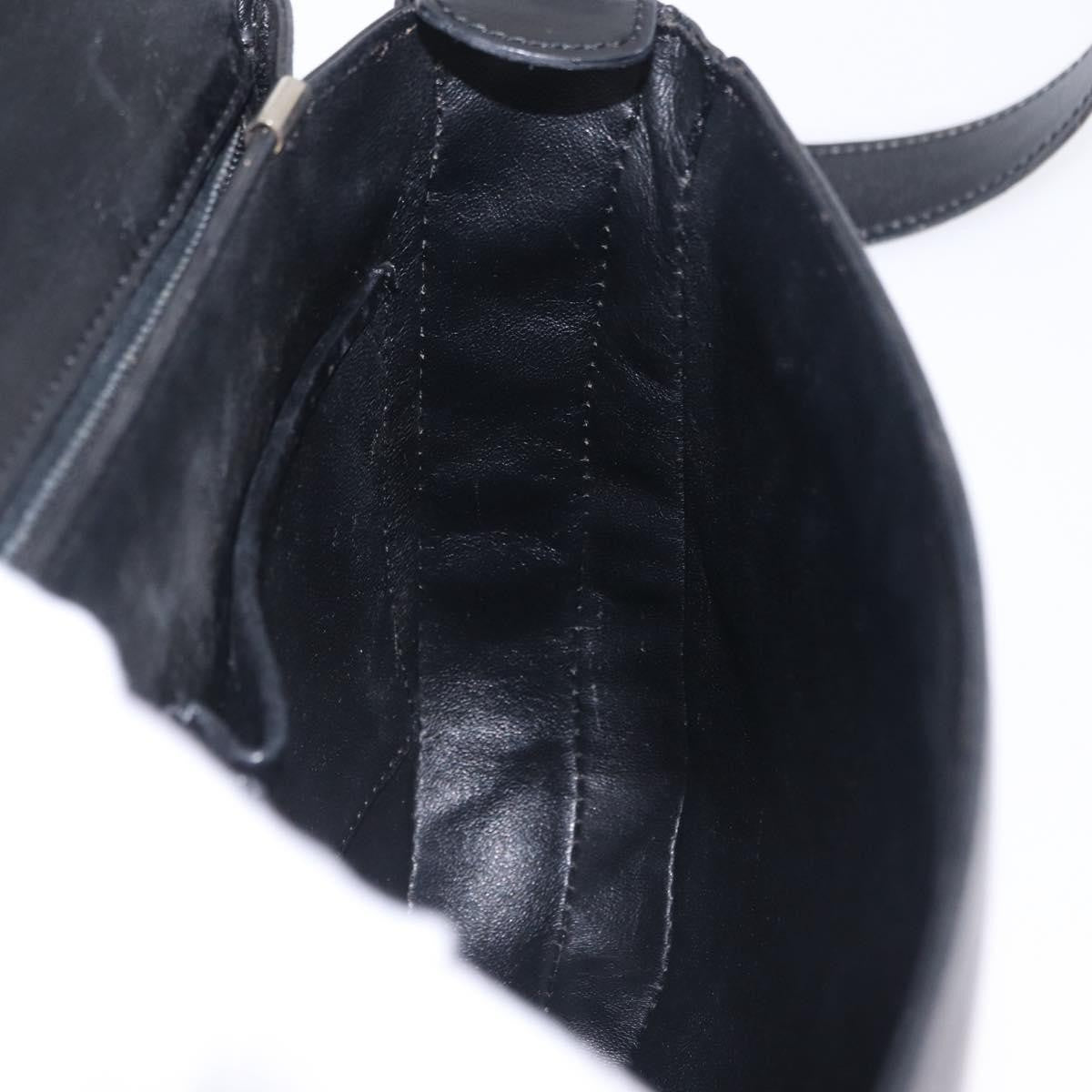 Celine Shoulder Leather, Black, Leather, Shoulder Bag