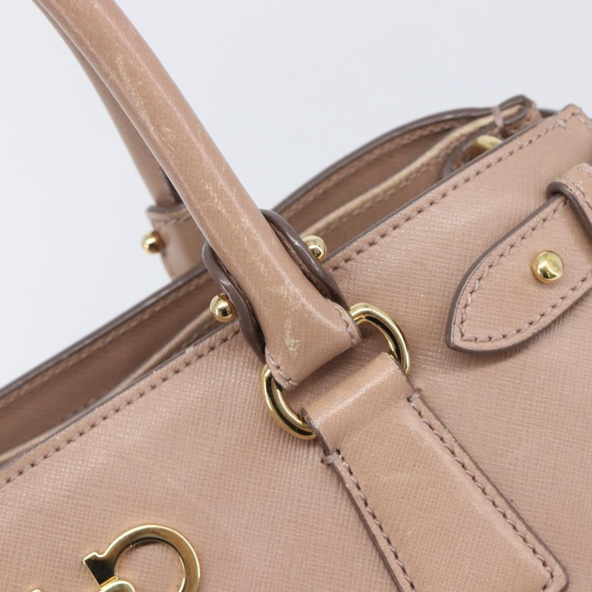 Salvatore Ferragamo Batik Leather, Beige, Leather, Tote Bag