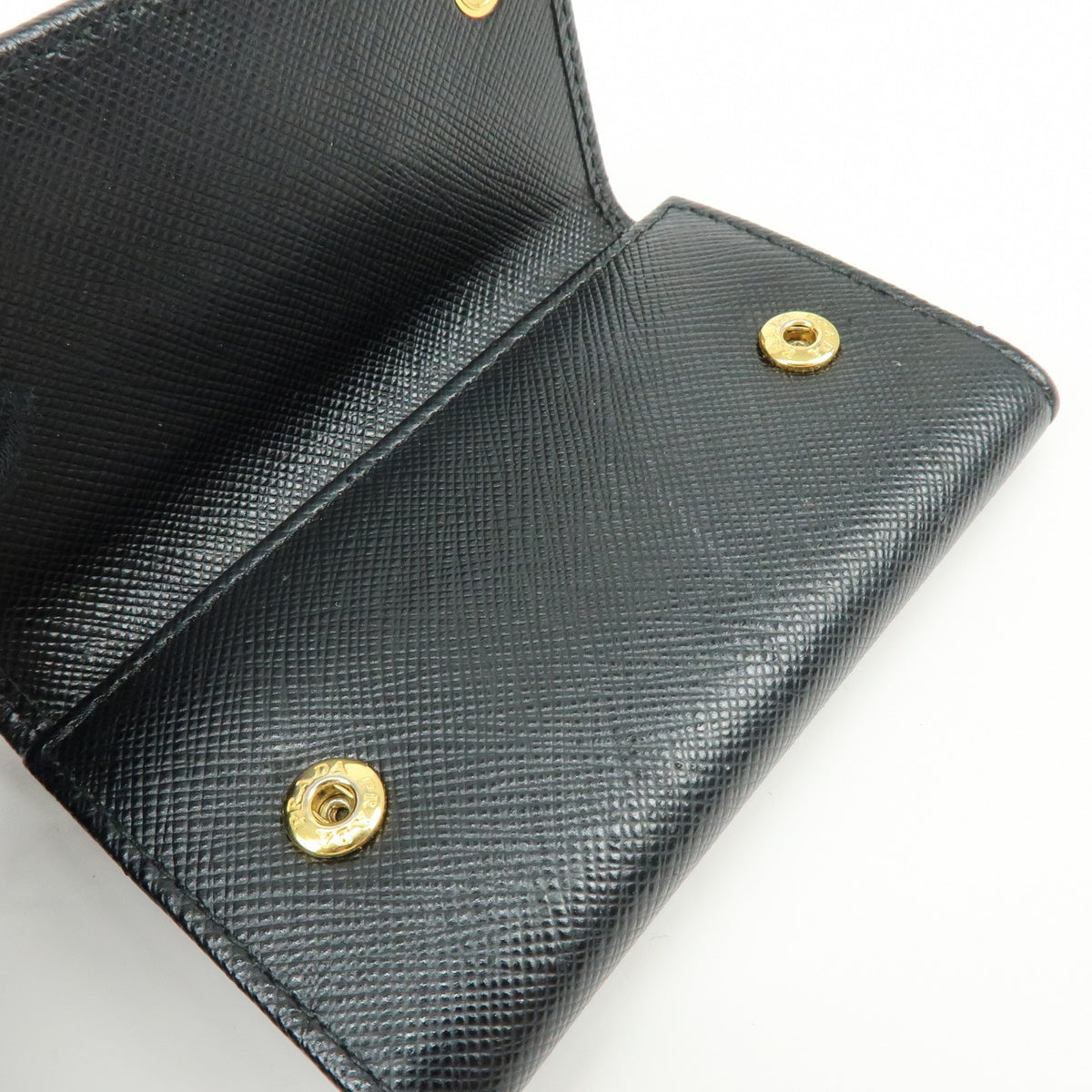 Prada Flap Saffiano Leather, Black, Leather, Wallet