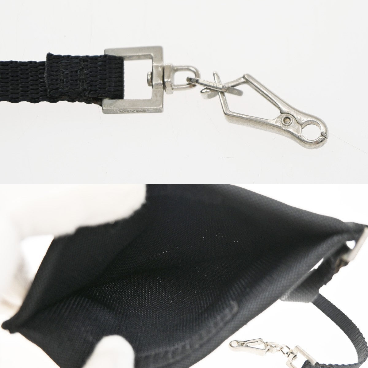 Prada Shoulder Canvas and Leather, Blue, Nylon, Shoulder Bag