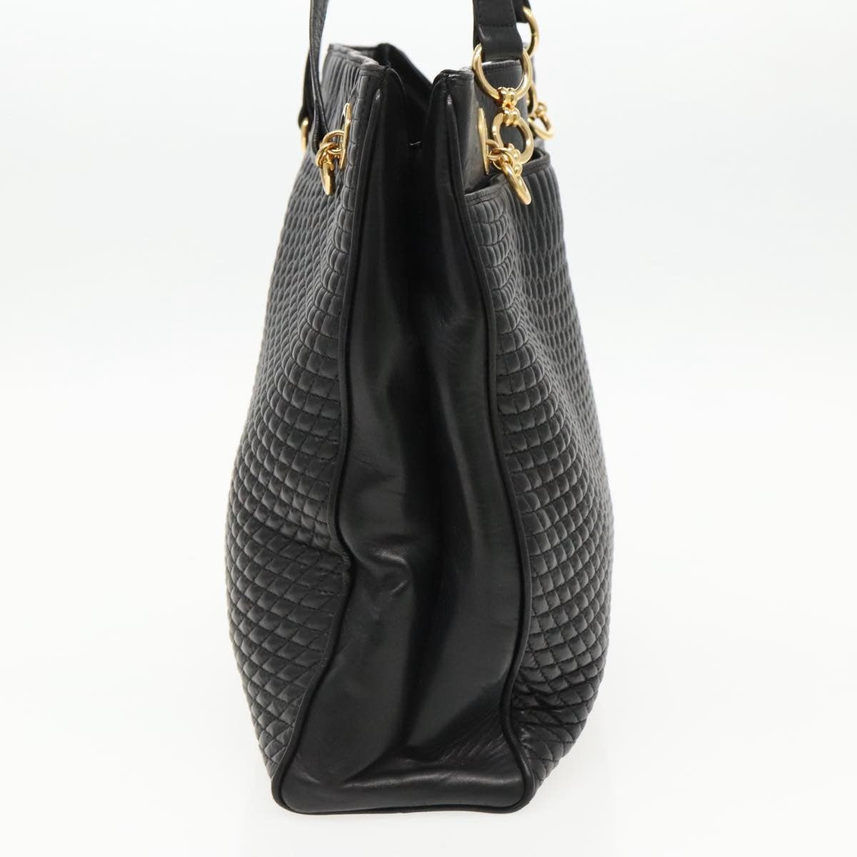 Bally Vintage Quilted Leather, Black, Leather, Shoulder Bag