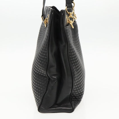 Bally Vintage Quilted Leather, Black, Leather, Shoulder Bag
