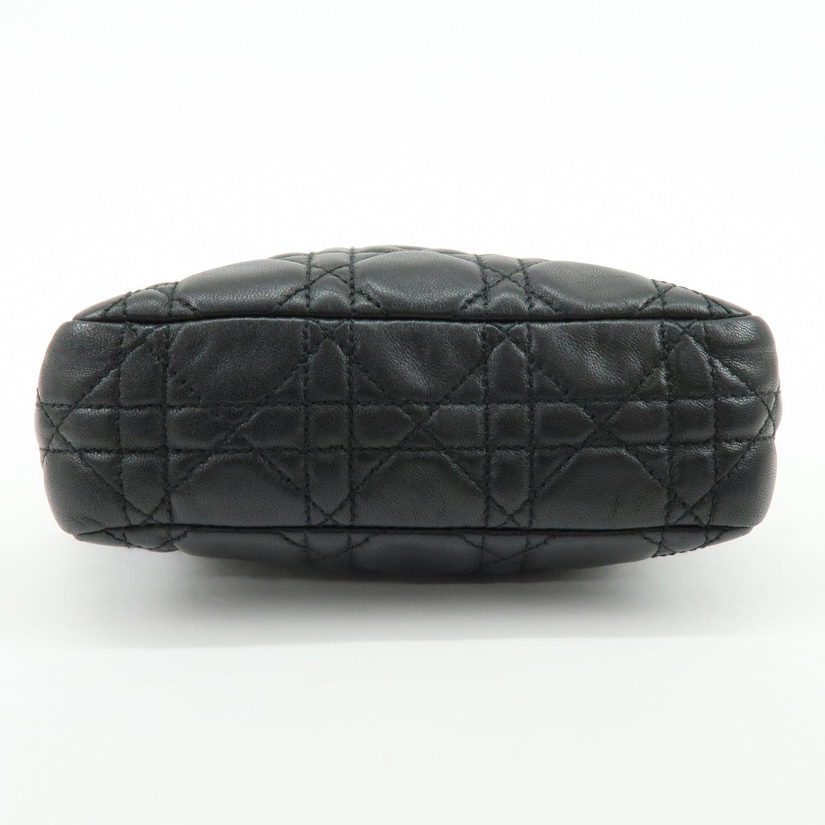 Christian Dior Lady Dior Cannage Quilt Leather, Black, Leather, Wallet