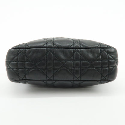 Christian Dior Lady Dior Cannage Quilt Leather, Black, Leather, Wallet