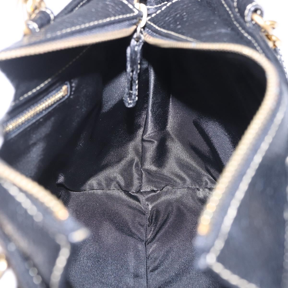Bally Vintage Leather, Black, Leather, Tote Bag