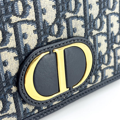 Christian Dior 30 Montaigne 2-in-1 Oblique Canvas, Navy, Canvas, Clutch