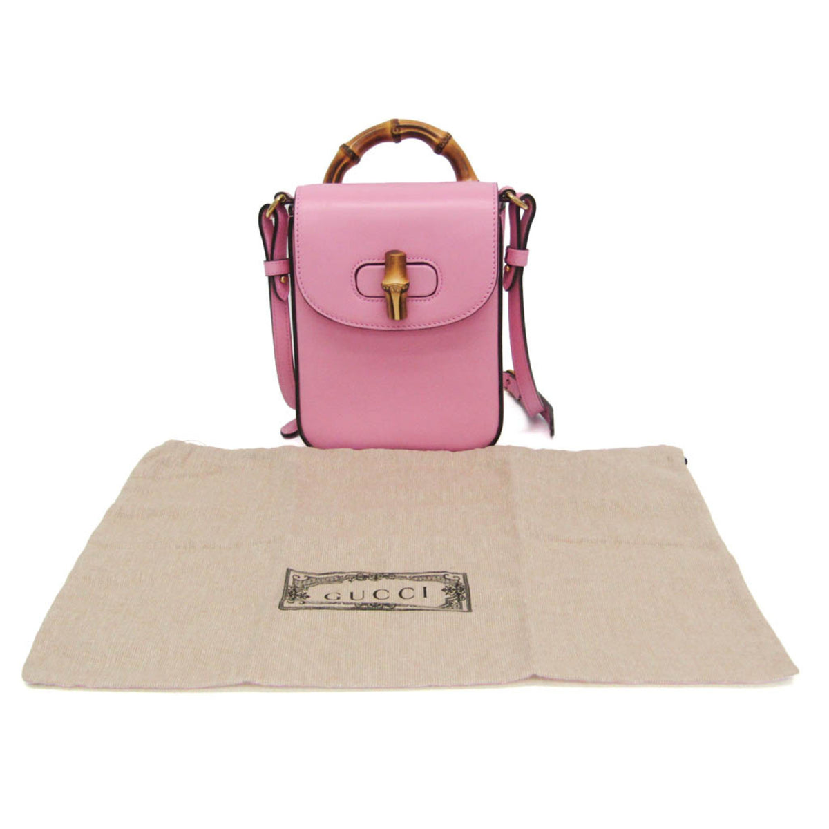 Gucci Bamboo Top Handle Backpack Leather, Pink, Leather, Backpack