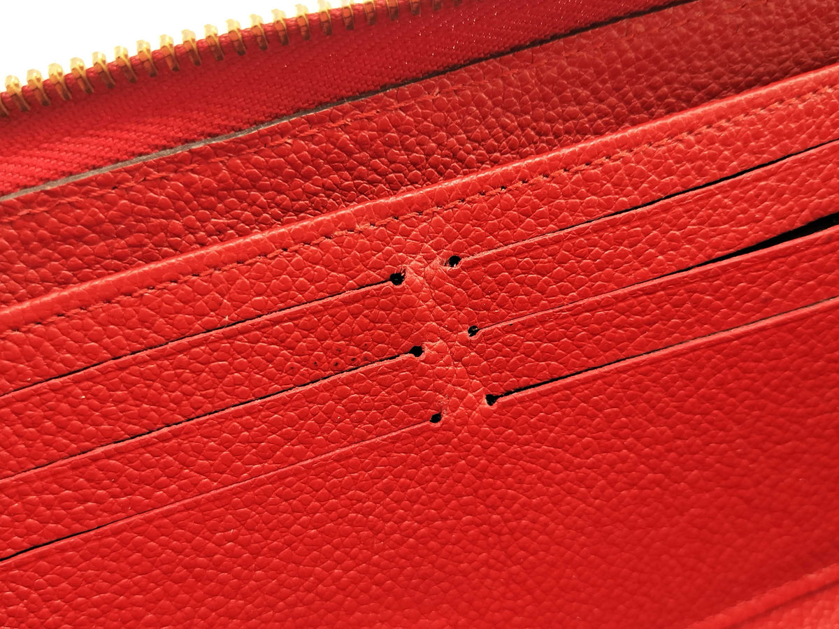 Louis Vuitton Zippy Monogram Empreinte Leather, Red, Leather, Wallet