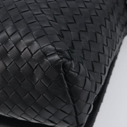 Bottega Veneta Square Flap Messenger Intrecciato Nappa, Black, Leather, Handbag