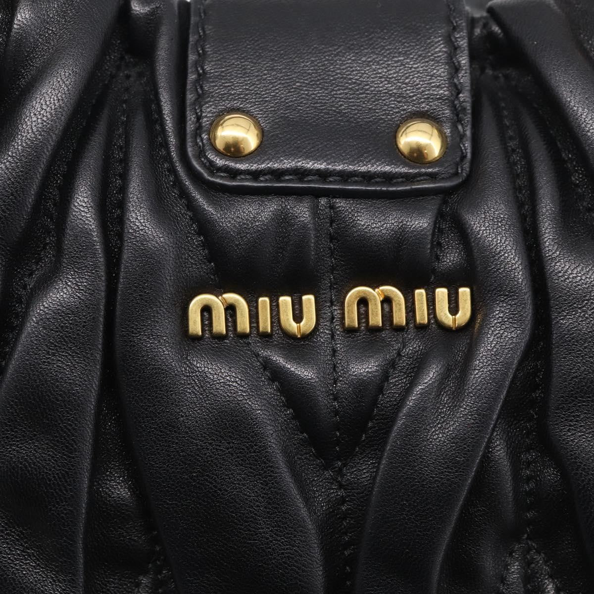 Miu Miu Coffer Convertible Satchel Matelasse Leather, Black, Leather, Handbag