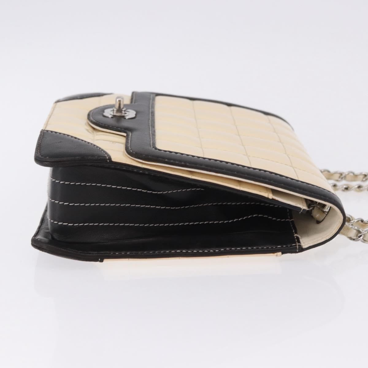 Chanel Vintage Chocolate Bar CC Flap Patent leather, Beige, Patent Leather, Shoulder Bag