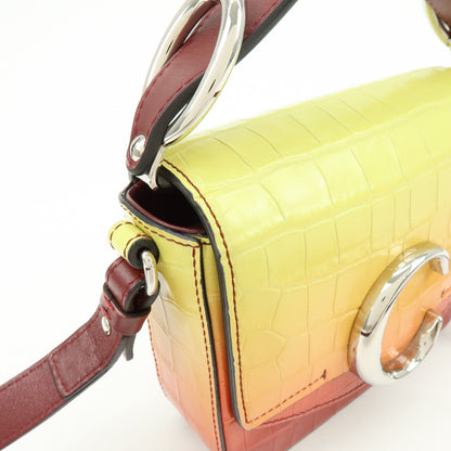 Chloe C Flap Crocodile Embossed Leather, Multicolour, Leather, Handbag