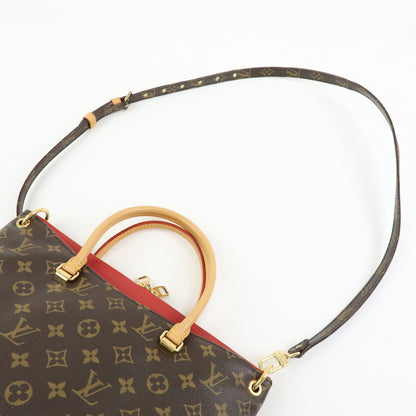 Louis Vuitton Pallas Monogram Canvas with Leather, Brown, Canvas, Tote Bag