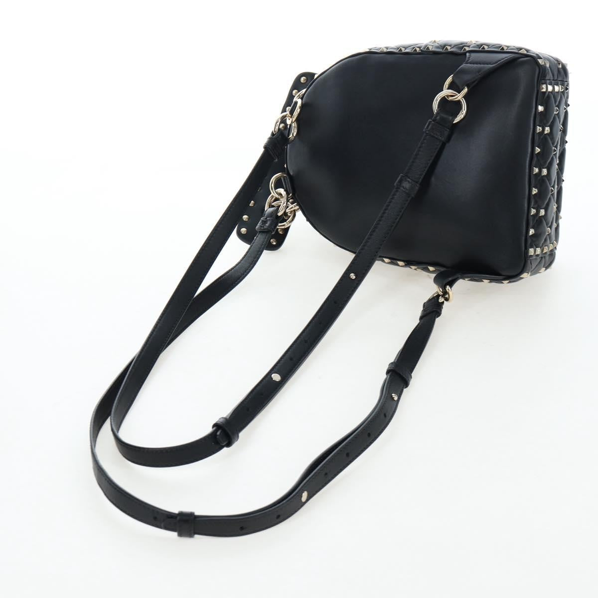 Valentino Garavani Rockstud Spike Quilted Leather, Black, Leather, Backpack