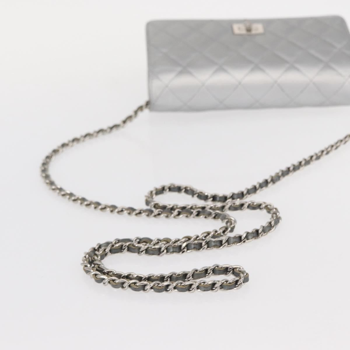 Chanel Reissue 2.55 Wallet on Chain Quilted Lambskin, Silver, Leather, Crossbody Bag