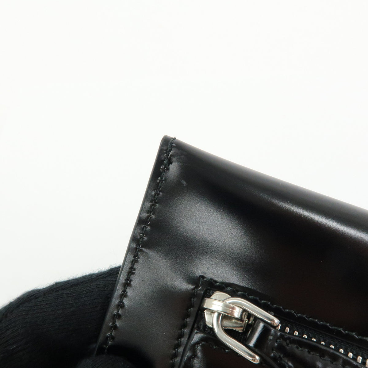 Prada Envelope Logo Clutch Spazzolato Leather, Black, Leather, Clutch