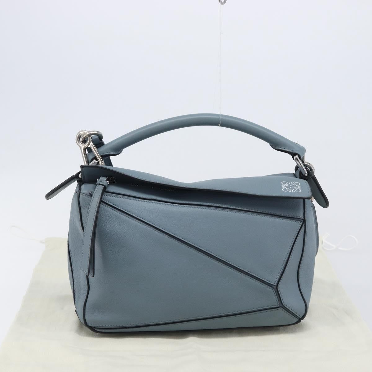 Loewe Puzzle Leather, Blue, Leather, Handbag