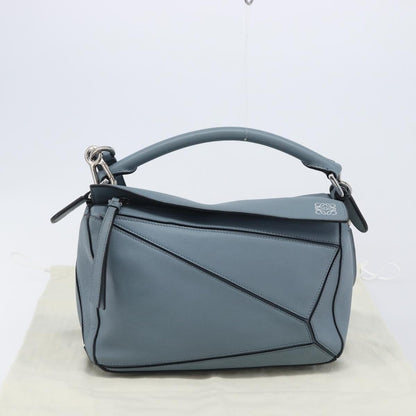 Loewe Puzzle Leather, Blue, Leather, Handbag
