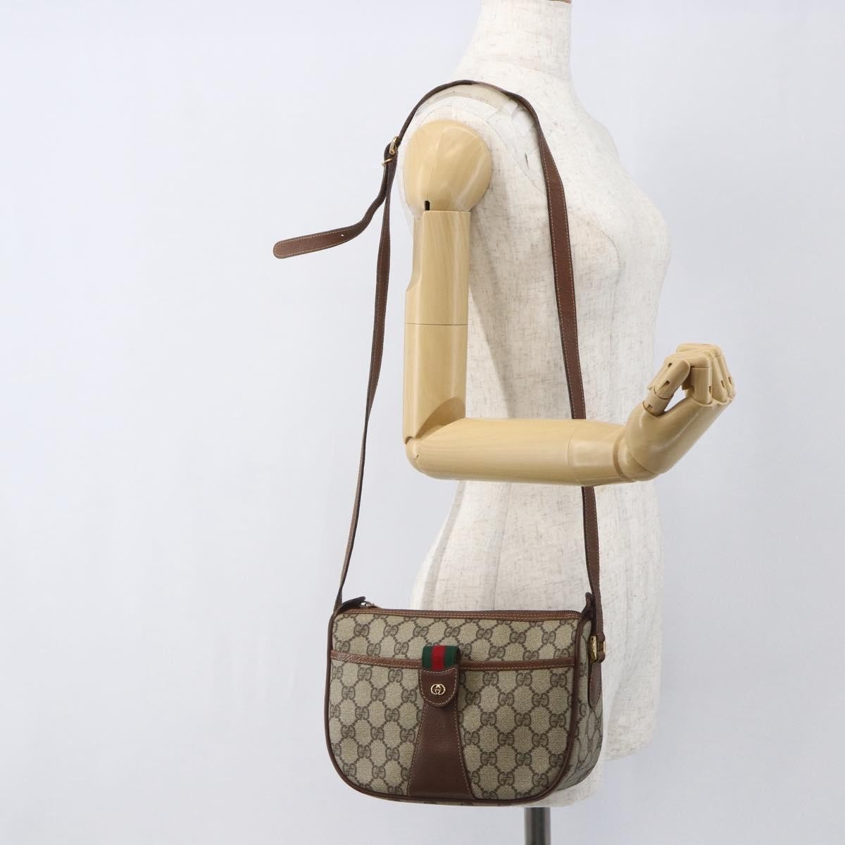 Gucci Vintage Web GG Coated Canvas, Beige, Canvas, Crossbody Bag