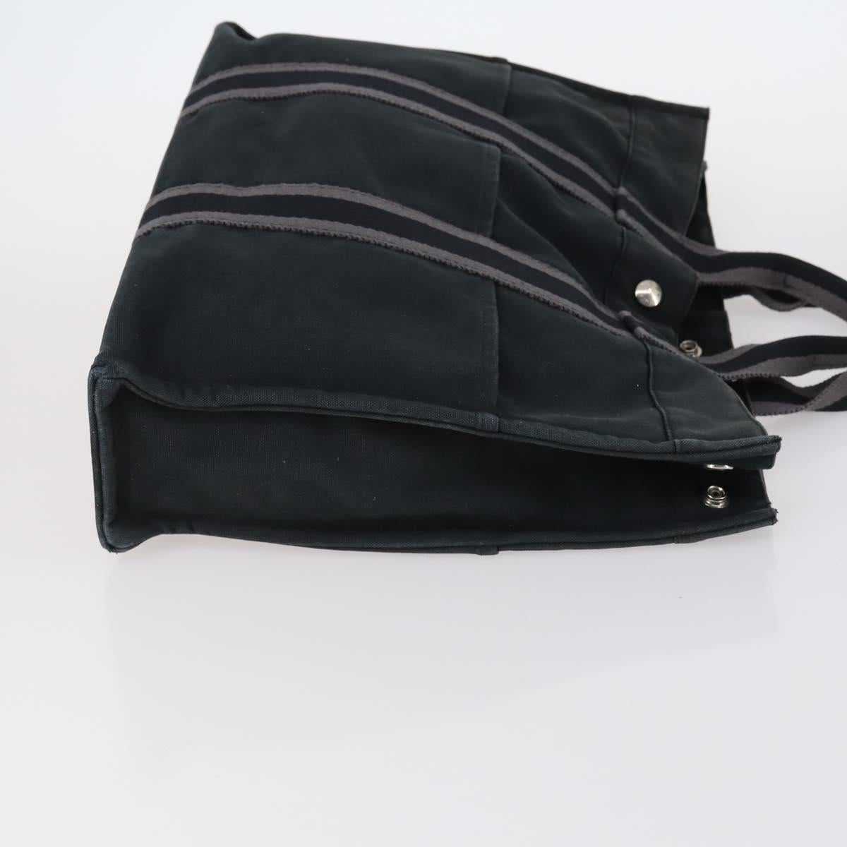 Hermes Fourre Tout Tote Canvas, BLACK, CANVAS, Handbag