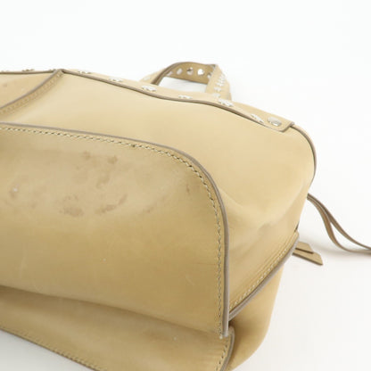 Celine Bowling Leather, Beige, Leather, Handbag