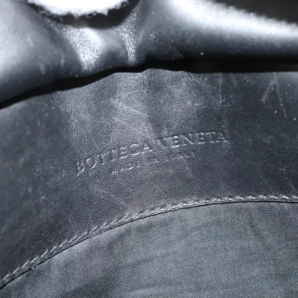 Bottega Veneta Utility Waist Leather with Intrecciato, Black, Leather, Shoulder Bag