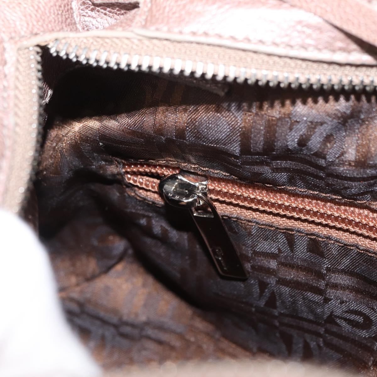 Salvatore Ferragamo Gancini Leather, Beige, Leather, Handbag