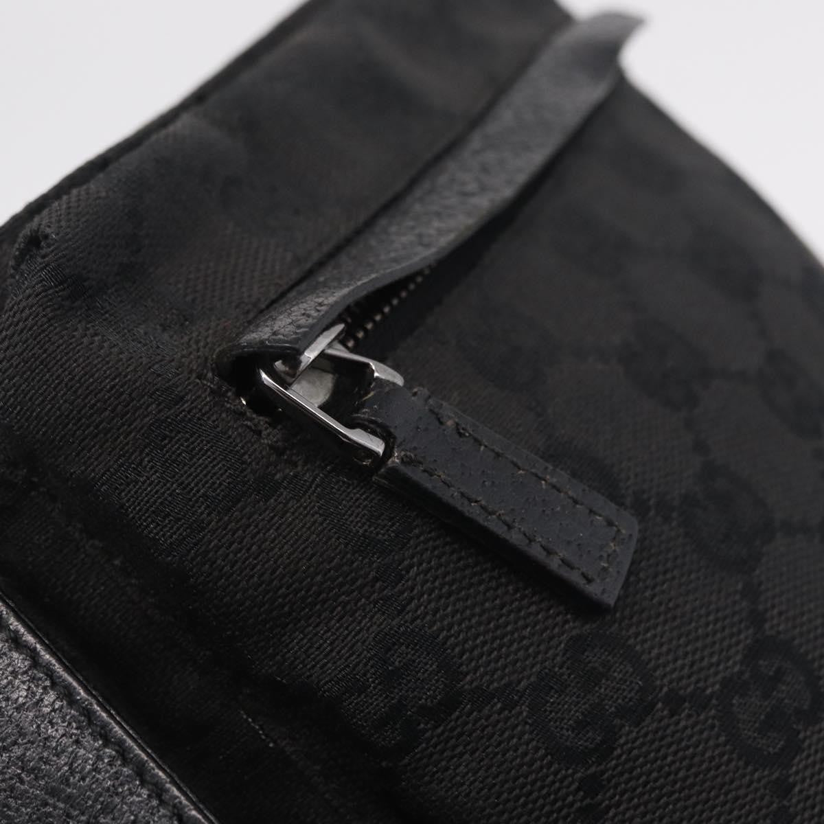 Gucci Two Pocket Belt Bag GG Canvas, Black, Canvas, Handbag