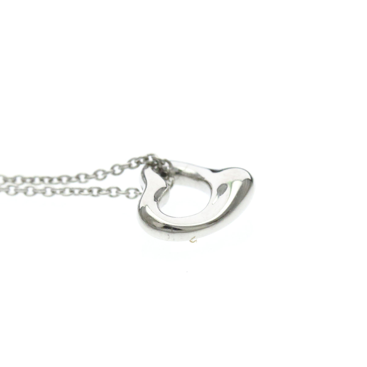 Tiffany & Co. Elsa Peretti Open Heart Pendant Platinum, Silver, Platinum, Necklace