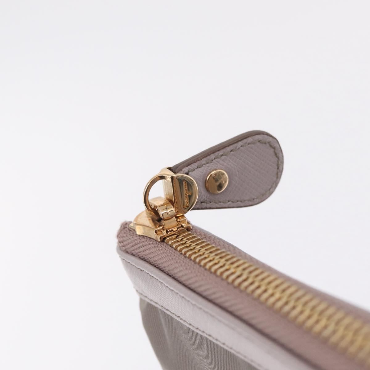 Salvatore Ferragamo Vala Clutch Nylon, Gray, Nylon, Clutch