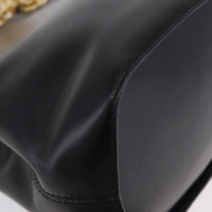 Celine Shoulder Leather, Black, Leather, Shoulder Bag