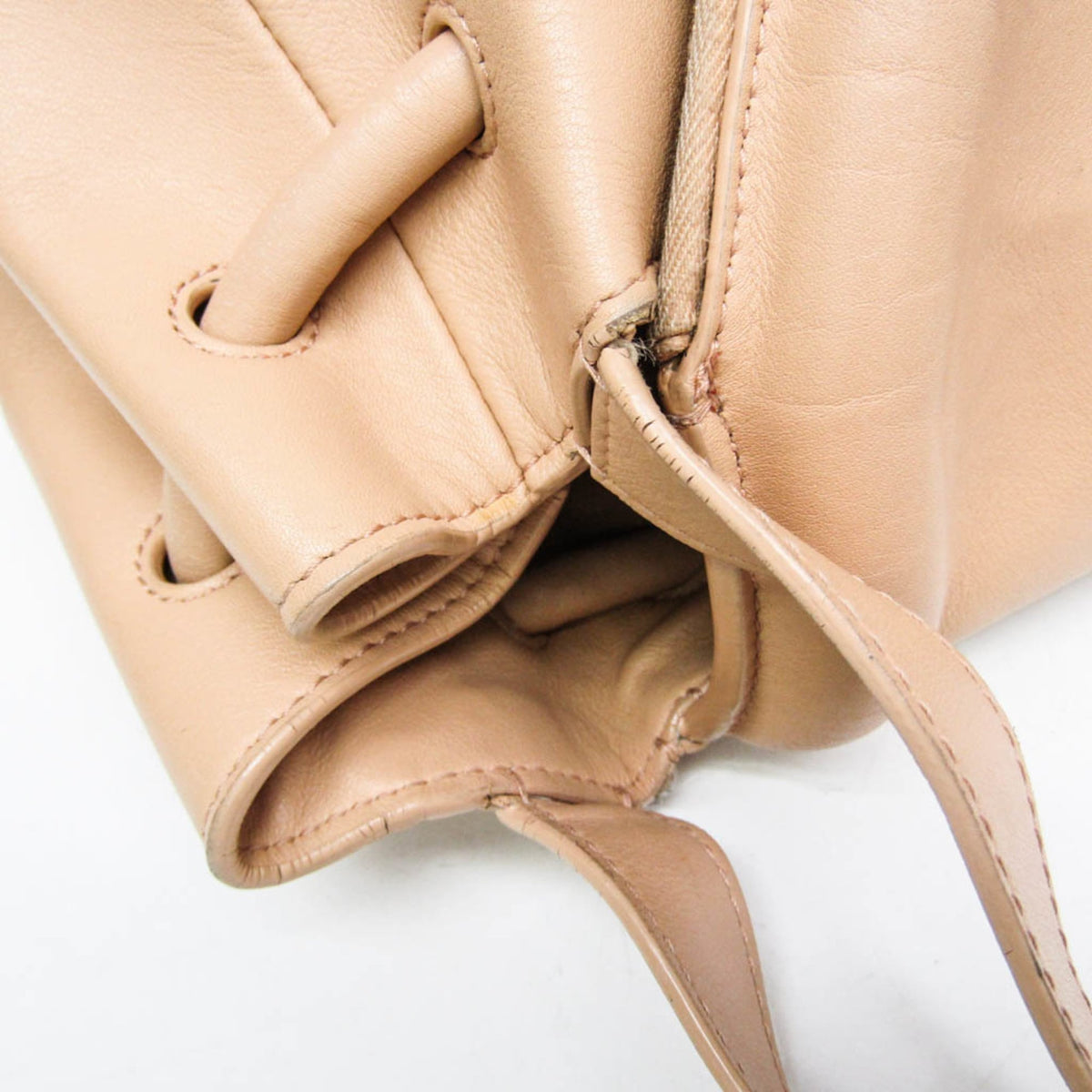 Bottega Veneta Beak Leather, Beige, Leather, Tote Bag