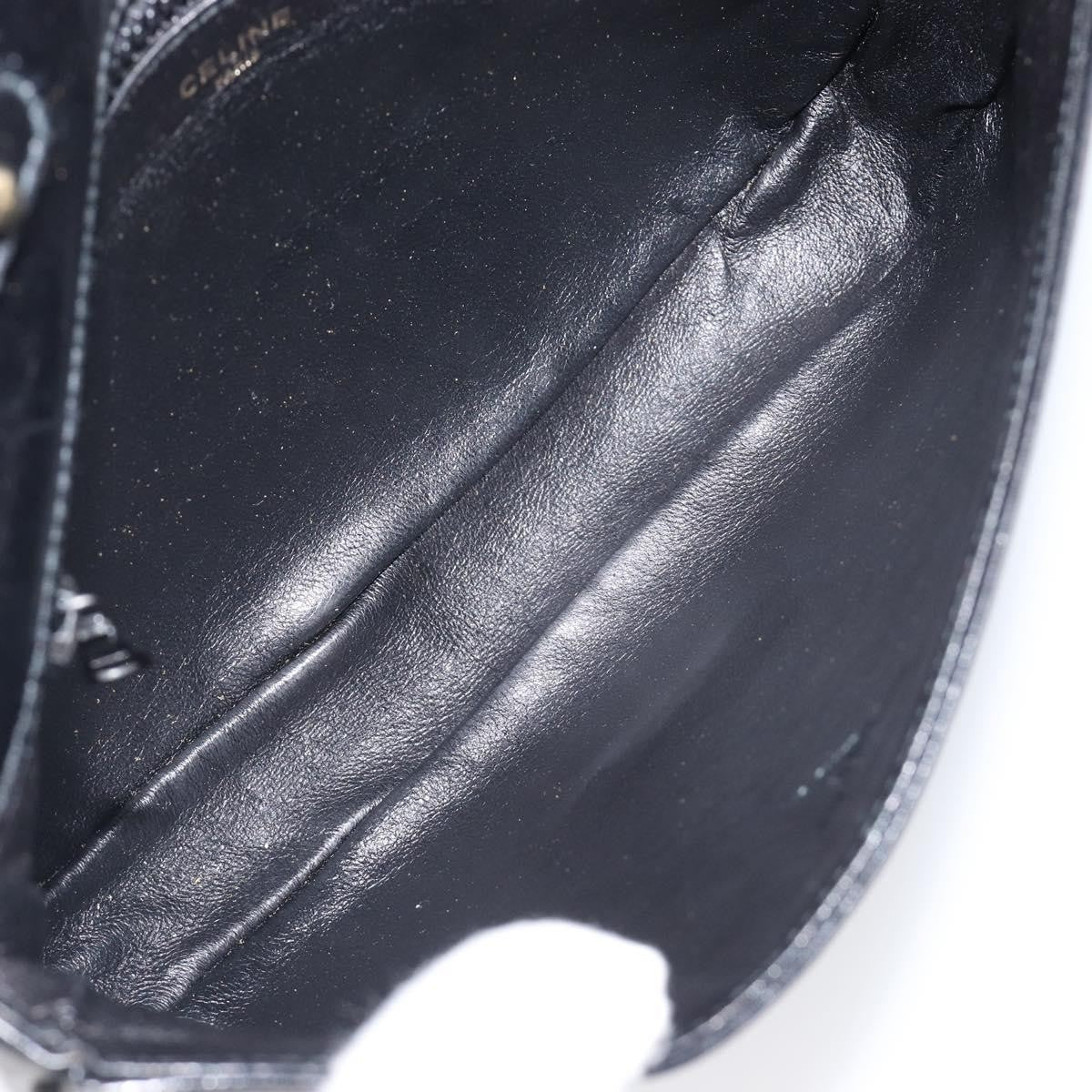Celine Flap Shoulder Leather, Black, Leather, Shoulder Bag