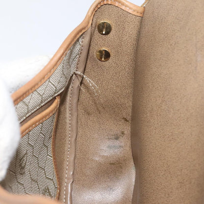 Christian Dior Vintage Honeycomb Flap Canvas and Leather, Beige, Canvas, Shoulder Bag